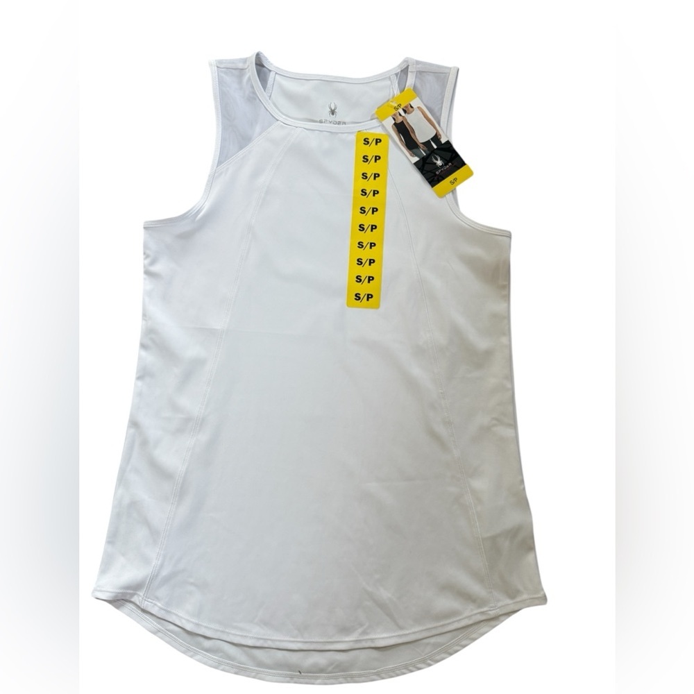 Spyder activewear tank top, NWTS, sz S, Mesh shoulder inserts, longer length